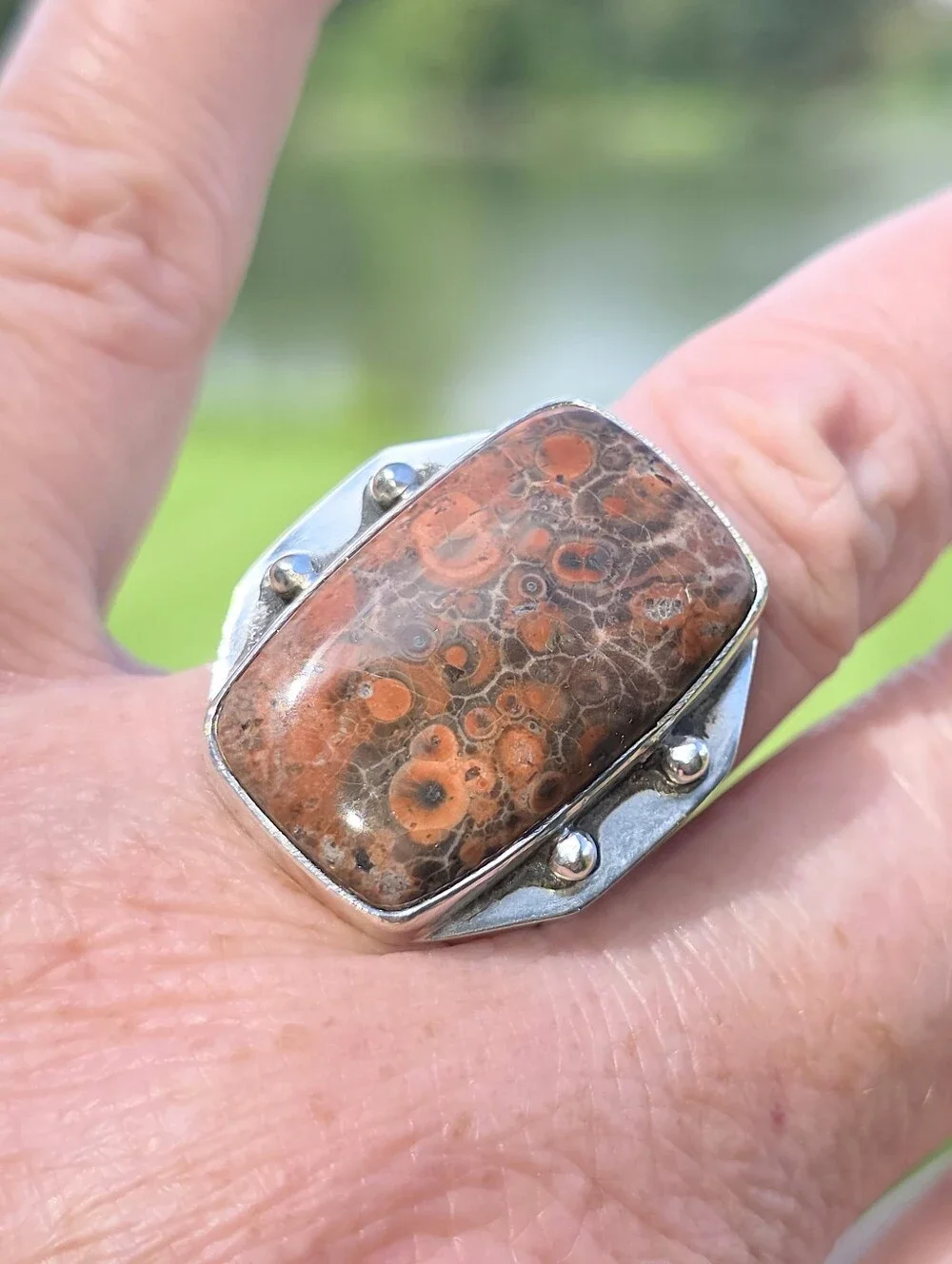 Cherry Creek Jasper Gemstone Ring In 925 Sterling Silver (7)